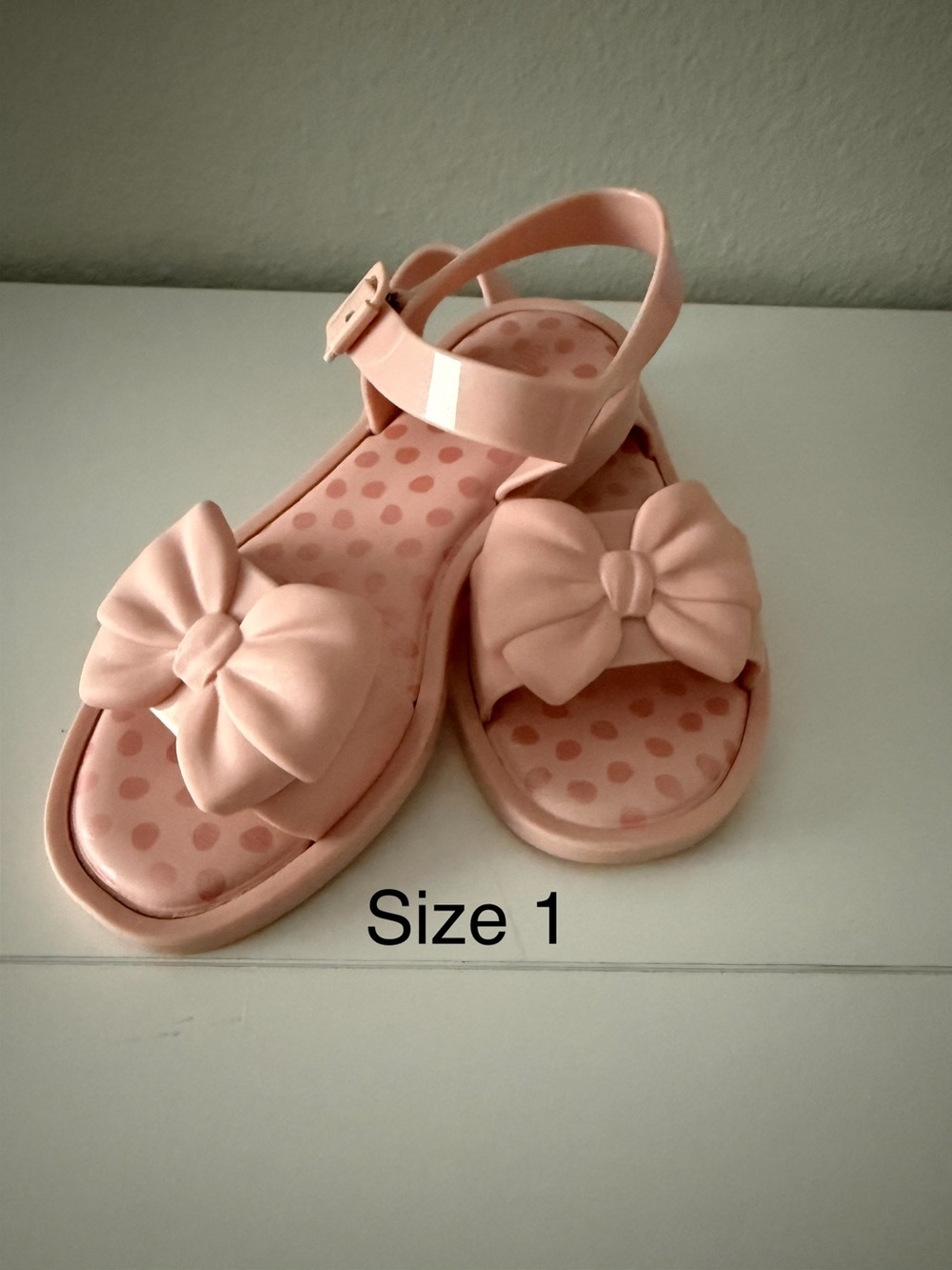 Mini Melissa Pink Bow Jelly Sandals